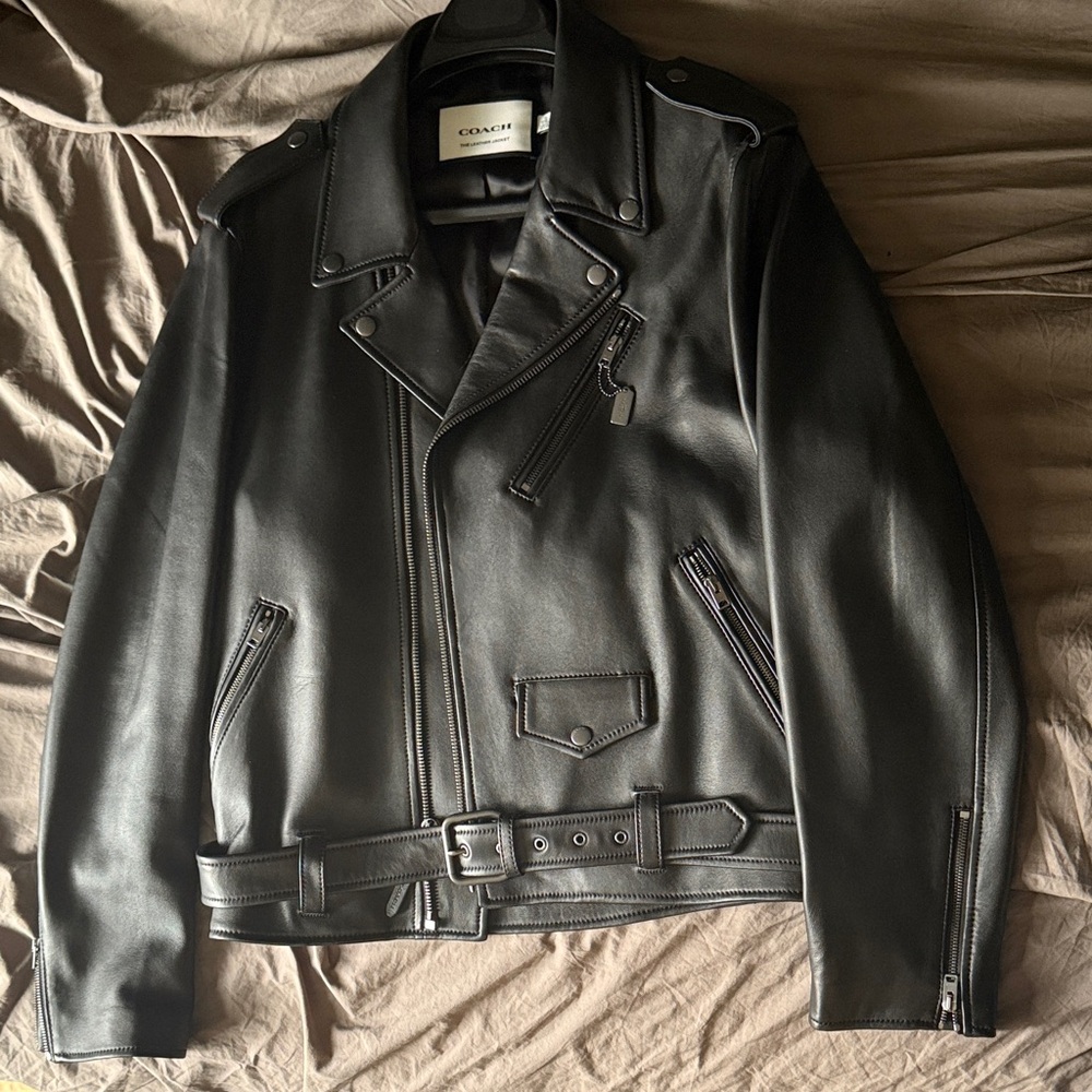 Coach Dark Leather Moto Jacket